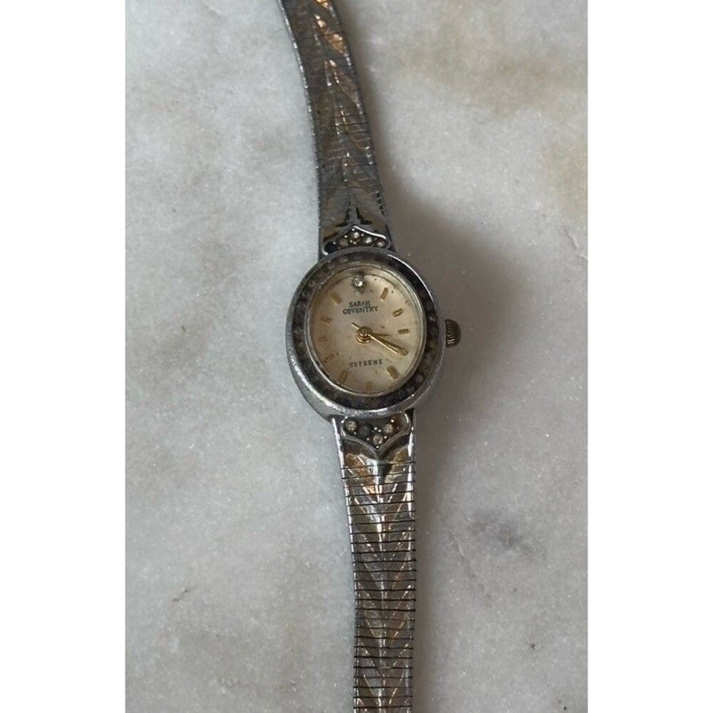 Vintage Sarah Coventry  Supreme Stainless Steel Two-tone Women's Watch 8.5in